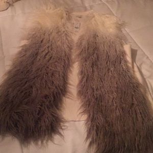 New York & Company Fur Sweater Vest